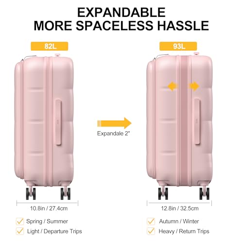 24 Inch Expandable Checked Luggage Hard Shell Suitcase