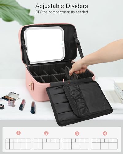 Professional Makeup Case with LED Mirror