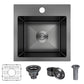 15 x 15 x 9 Inch Black Drop In Kitchen Bar Sink