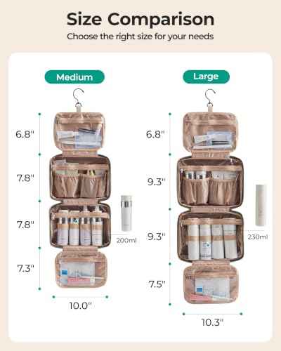 Toiletry Bag Hanging Travel Makeup Organizer with TSA Approved Transparent Cosmetic Bag Makeup Bag for Full Sized Toiletries