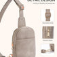 Crossbody Bags for Women Leather Cross Body Sling Bag for Woman Travel Cloud Grey