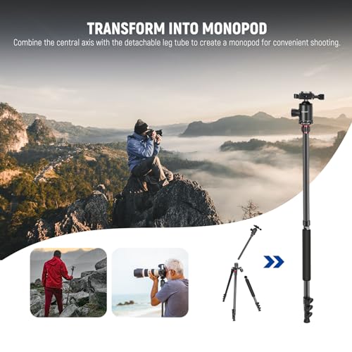 77 Inch Camera Tripod Monopod for DSLR & Phone