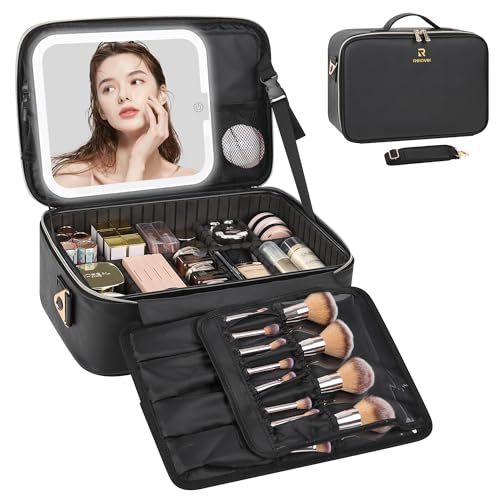 Makeup Train Case With LED Mirror