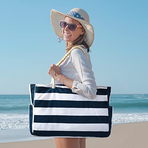 Beach Bag Large Beach Tote Bag for Women Waterproof Sandproof Swim Pool Bag With Zipper
