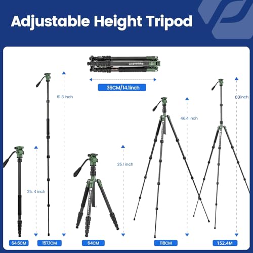 62" Carbon Fiber Travel Tripod