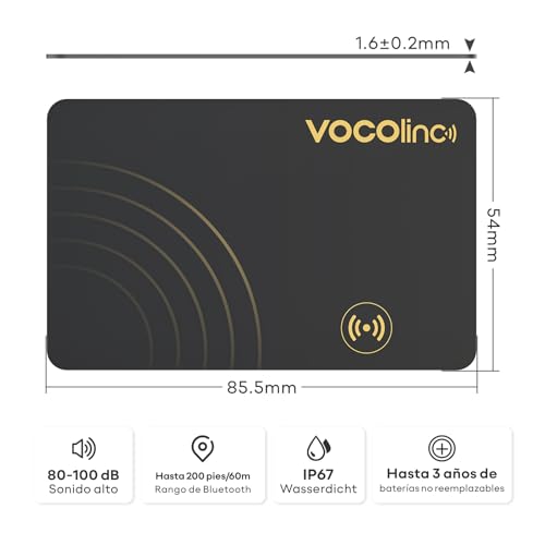 Apple MFi Certified] VOCOlinc Air Tag Card Wallet Tracker 1.6mm 2 Pack