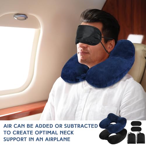 2 Inflatable Neck Pillow Airplane Travel (2 Count)