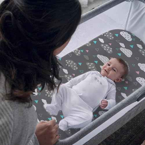 Stretch Fitted Bassinet Sheet Set BROLEX 2 Pack Cradle Sheets for Bassinet Pad (2 Count)