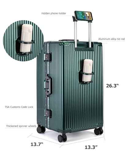 Super Large Aluminum Frame Checked Zipperless Luggage