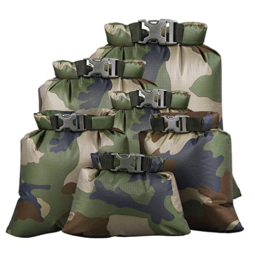 Dry Bag, 6-Pack Ultralight Dry Sack, Outdoor Roll Top Drybags (6 Count)