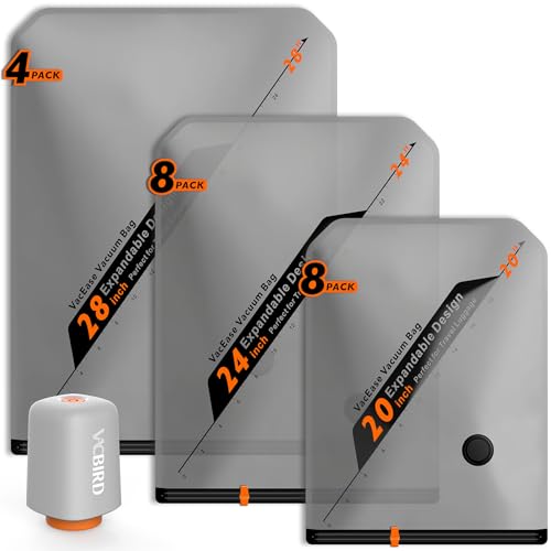 Rechargeable Wireless Pump Travel Storage Bags Set (21 Count)