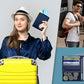 Deluxe Personalized Monogrammed Navy RFID Leather Passport Wallet