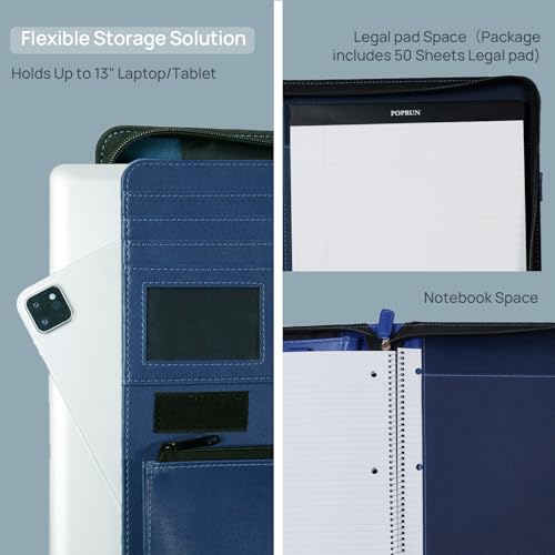 PU Leather Padfolio Portfolio with Handle (50 Count)