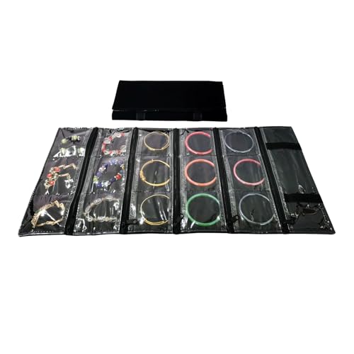 Travel Jewelry Roll Bag Portable Organizer Pouch With Grids&PVC Cover Storage Bags for Necklace