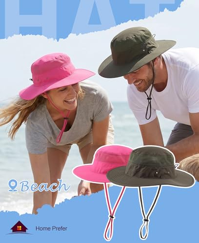 UPF50+ Mens Sun Hat Wide Brim Fishing Hat for Men Sun Protection Hat Light Weight Bucket Hat for Garden Hiking Camping Safari Army Green