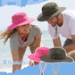 Women's Sun Hat UPF50+ Wide Brim Bucket Hats Mesh Sun Protection Caps for Fishing Camping Gardening Rose Red