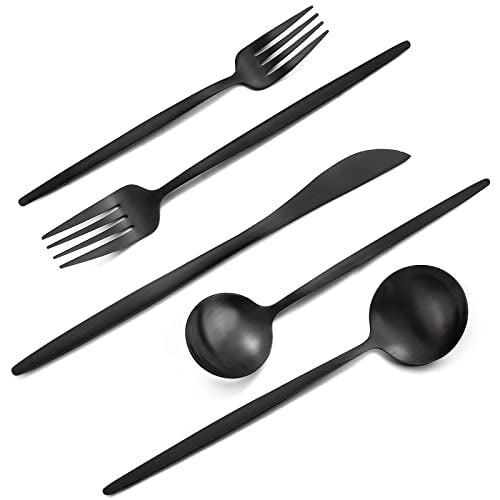 Matte Black Silverware Set (12 Count)