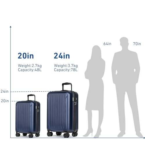 Luggage Sets 2 Piece Hardshell Suitcase with TSA Lock (2 Count)