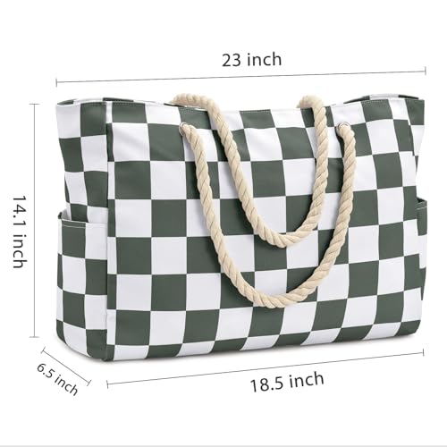 Beach Bag Large Beach Tote Bag for Women Waterproof Sandproof Swim Pool Bag With Zipper