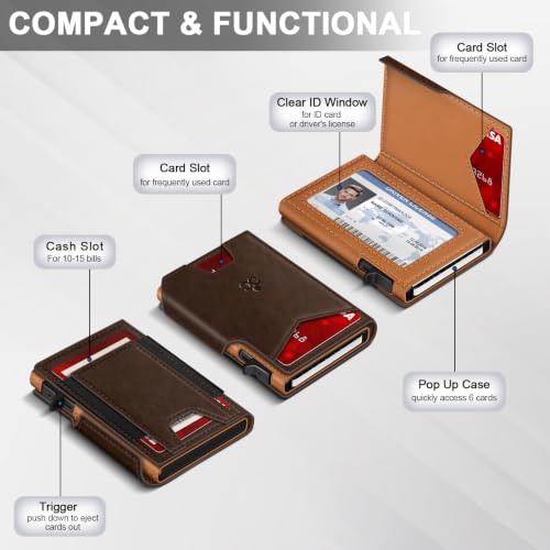 Wallet for Men Wallet with Slim Pop Up Card Holder 9 (13 Count)