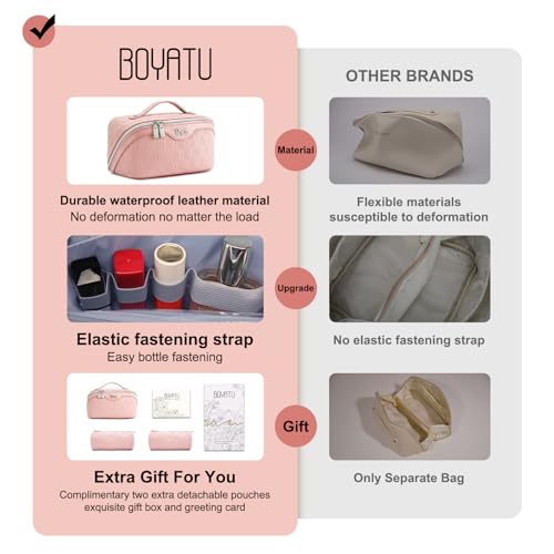 Travel Makeup Bag Cosmetic Bags for Women (3 Count)