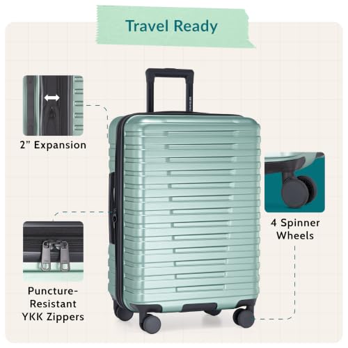 Boren Expandable Hardside Rugged Travel Luggage with 8 Spinner Wheels