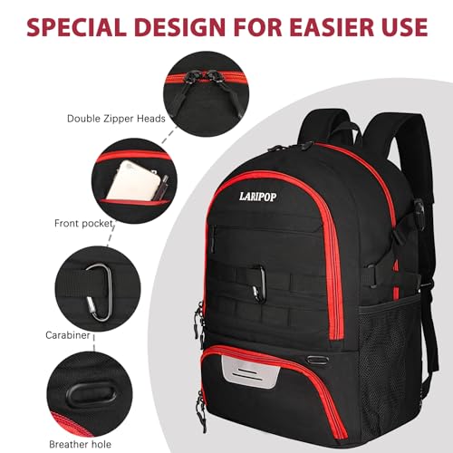 Soccer Backpack Bag with Ball Holder Ventilated Shoe Compartment Large Capacity Sports Gear Bag for Basketball Volleyball Gym