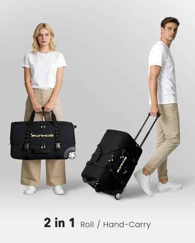 25 Inch Duffle Bag with Wheels and Handle for Men