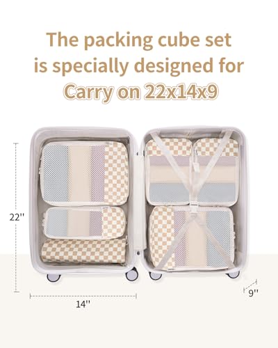 6 Set Compression Packing Cubes for Travel Women Men
