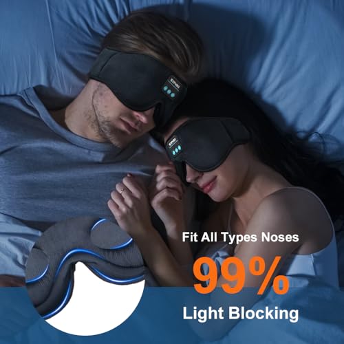 Bluetooth Sleep Mask Wireless Headphones 3D Bluetooth Eye Mask for Side Sleepers SYPVRY Blackout Eye Mask with Headphones Speaker for Airplane
