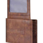 Wallet for Men RFID Blocking Genuine Leather Mens Wallets Bifold with 2 ID Window 13 Card Slots brown
