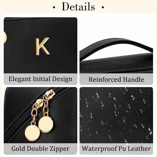 Initial Makeup Bag Personalized Gift for Women Teen Girls