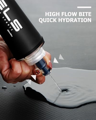 Folding Soft Flask Portable Collapsible Running Lightweight Water Bottle for Outdoor Sports (2 Count)
