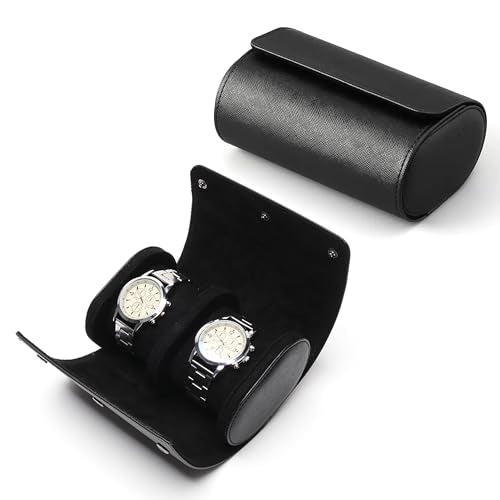 Longjet Watch Roll Travel Case for Men Portable Watches Organizer Box