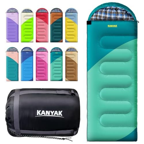 Warm & Cool Weather Single Sleeping Bag for Adults Kids