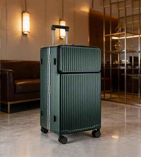 Super Large Aluminum Frame Zipperless Checked Luggage Front Pocket