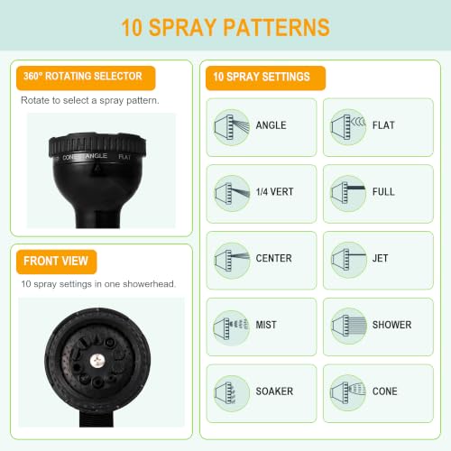 8L/2.1-Gal Portable Shower for Beach & Camping, 10 Spray Patterns