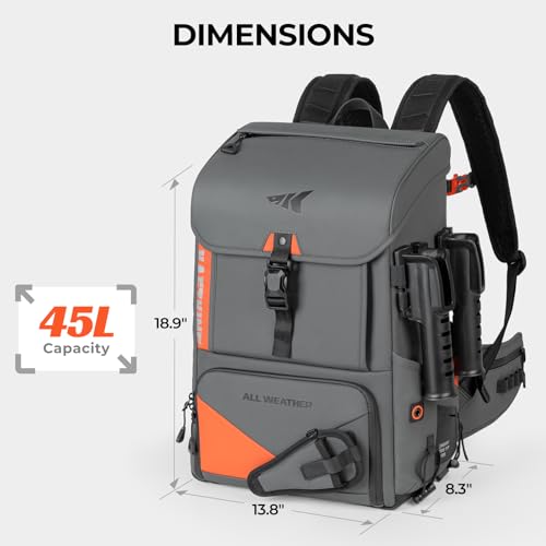 All Weather Waterproof Fishing Backpack With 2 Rod Holder