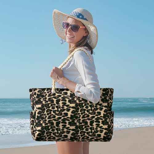Beach Bag Large Beach Tote Bag for Women Waterproof Sandproof Swim Pool Bag With Zipper