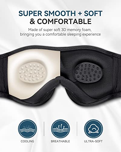 3D Sleep Headphones Bluetooth 5.4 Sleep Mask with HD Speakers