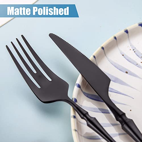 20 Piece Matte Black Silverware Set for 4 (20 Count)