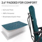 Folding Camping Recliner Chair Fully Padded with Adjustable High Back Support Portable for Adults Patio Reclining Chair Green