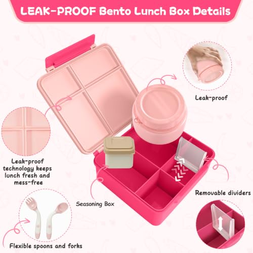 Lunch Box Kids with Thermo Insulated Lunch Bag for School (8 Count)