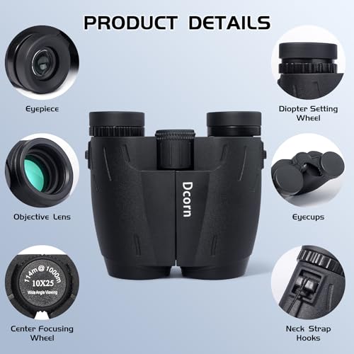10x25 Binoculars for Adults