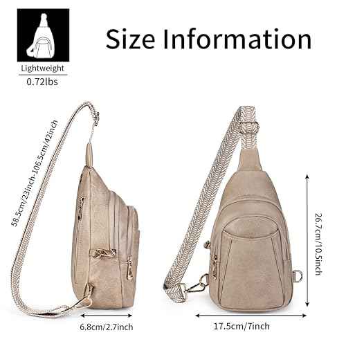 Crossbody Bags for Women Anti Theft Vegan Leather Sling Bag RFID Blocking Chest Bag for Travel