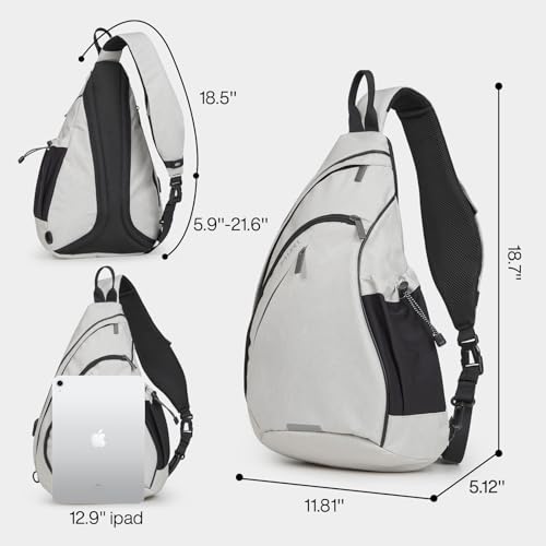 Sling Bag Men Backpack Unisex One Shoulder Bag Hiking Travel Backpack Crossbody with USB Port for Men Women Versatile Casual Daypack