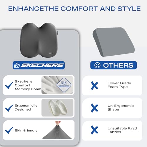 Seat Cushion Ergonomic Memory Foam Cushion for Long Sitting Hours on Office & Home Chair