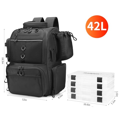 Fishing Tackle Backpack with Rod Holders