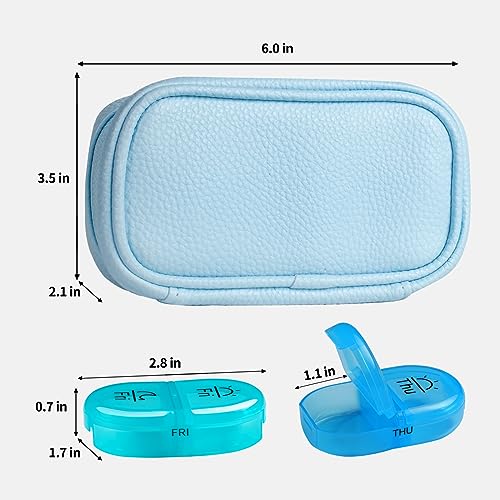 Weekly Travel Pill Organizer 2 Times a Day AM PM Rainbow Pill Box