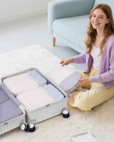 6 Set Compression Packing Cubes for Travel Women Men